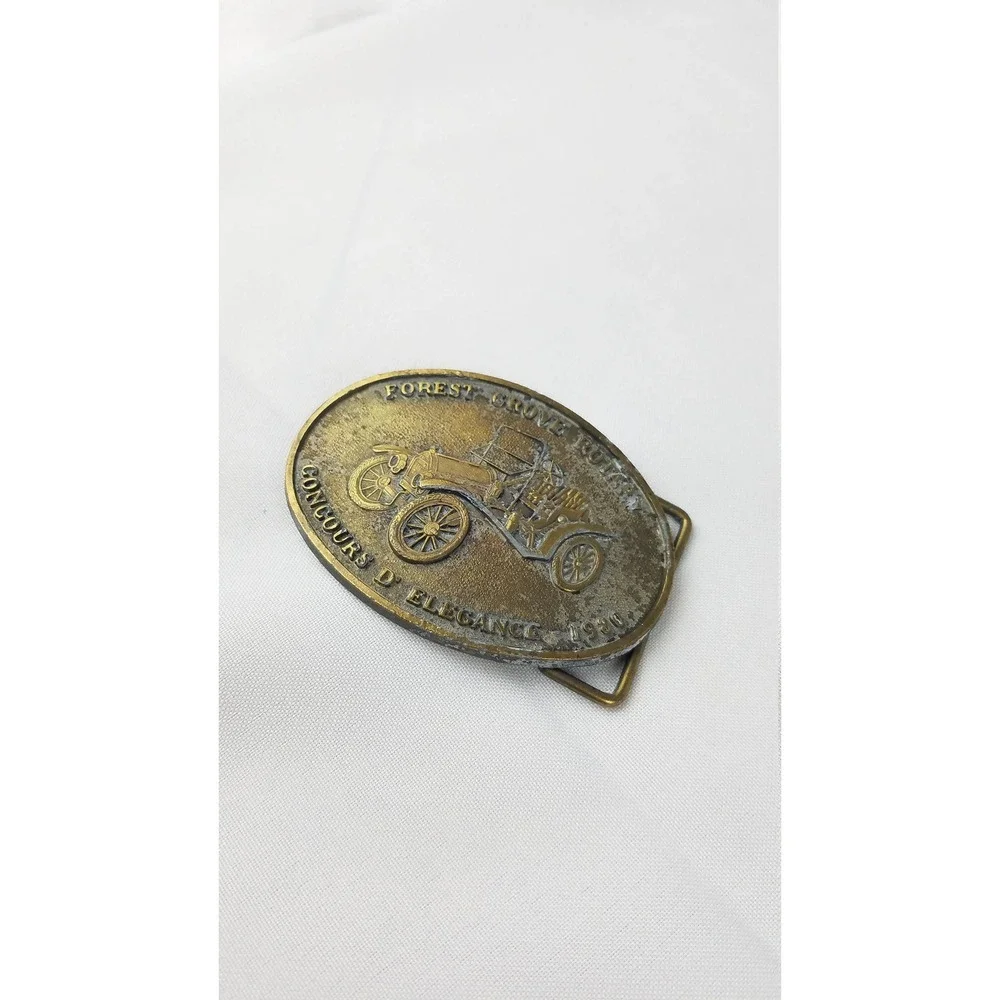 Vintage Forest Grove Rotary belt buckle Concours d'Elegance souvenir‎ cars